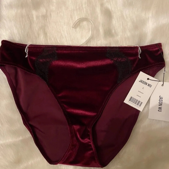 JASON WU Cheeky Velvet Lace Panties, Burgundy, L, NWT (Matching bra available) - Picture 11 of 12